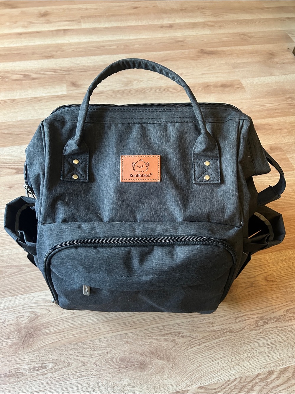 KeaBabies Black Canvas Baby Diaper Backpack